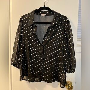 Nannette Black and Gold Women's Blouse